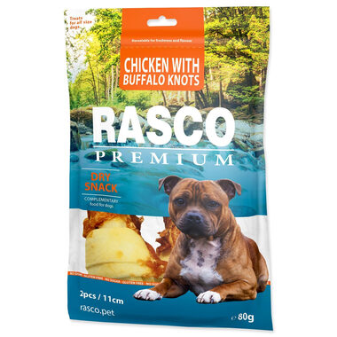 Rasco Premium uzly bůvolí 11cm obalené kuřecím masem 80g 