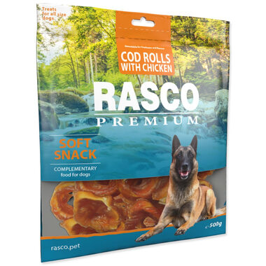 Rasco Premium tresčí rolky obalené kuřecím masem 500g 