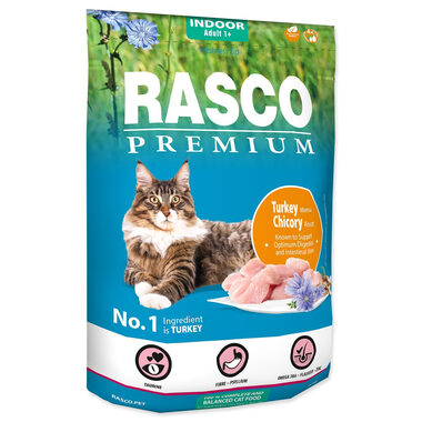 Rasco Premium Indoor krůta s kořenem čekanky 400g / Granule pro dospělé kočky 
