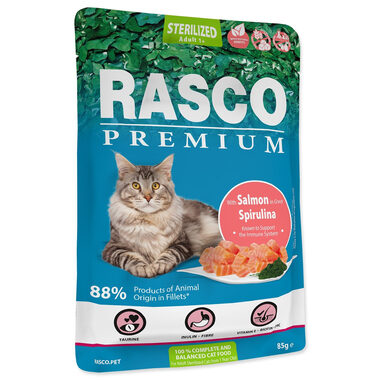 Rasco Premium Sterilized Kapsička losos se spirulinou 85g