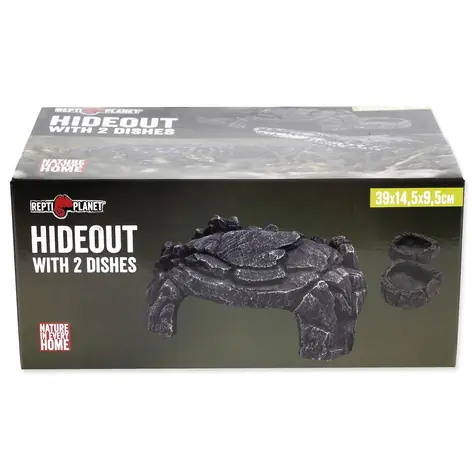 Repti Planet Jeskyně s dvěma miskami 39x14.5x9.5cm