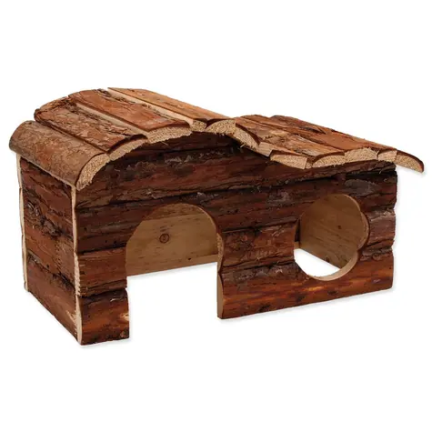 Small Animals Domek Kaskada dřevěný s kůrou 31cm
