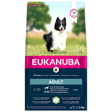 Eukanuba Adult Small & Medium Lamb 2.5kg / granule pro psy / pro malé a střední plemena 