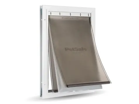 PetSafe Extreme Weather XL hliníková / Dvířka / 689x413 mm / otvor: 641 x 365 mm / šířka ramen: 349mm / max. 100kg