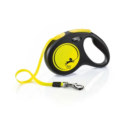 Flexi Neon M pásek 5m černo-žluté / Vodítko 