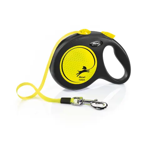Flexi Neon L pásek 5m černo-žluté / Vodítko 