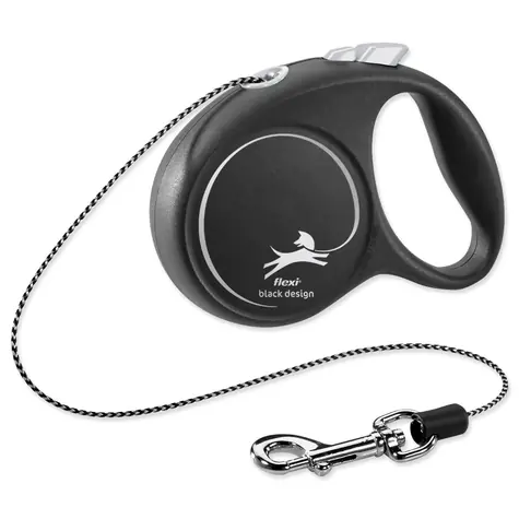 Flexi Black Design XS lanko 3m černo-stříbrné / Vodítko 