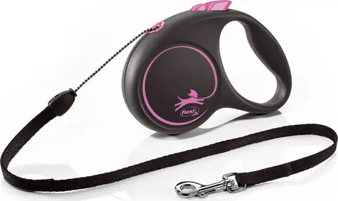 Flexi Black Design S lanko 5m černo-růžové / Vodítko 