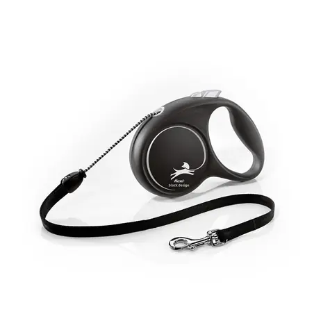 Flexi Black Design M lanko 5m černo-stříbrné / Vodítko 
