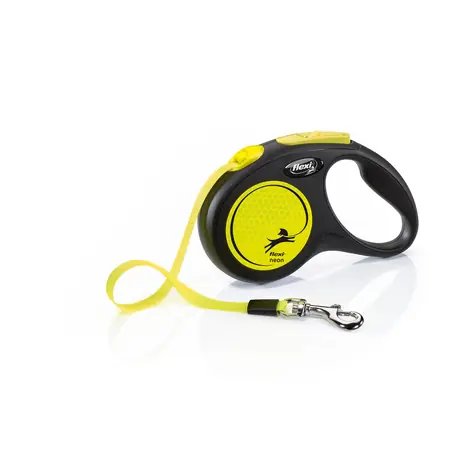 Flexi Neon S pásek 5m černo-žluté / Vodítko 