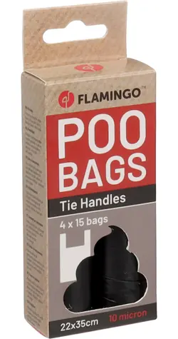 Flamingo Blekz Sáčky s uchy na exkrementy černé  4x15ks