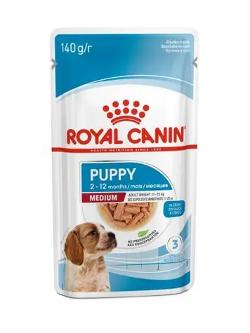Royal Canin Dog Medium Puppy in Gravy 140 g / Kapsička pro štěňata / do 12 měsíců
