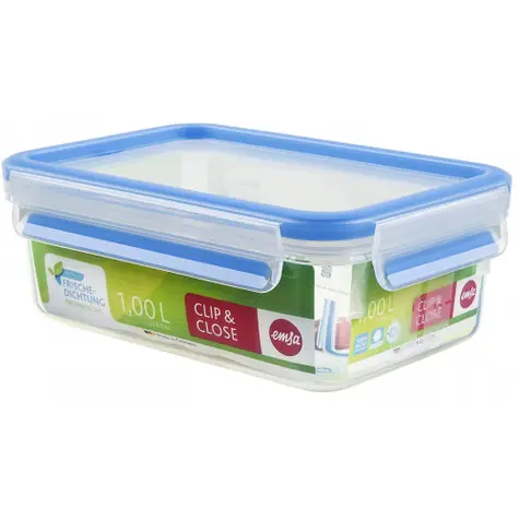 Emsa Clip & Close 1 l modrá / Dóza na potraviny / BPA FREE
