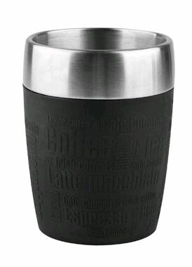 Emsa TRAVEL CUP 0.2 l černá / Cestovní termohrnek / ušlechtilá ocel 18/10 + PP