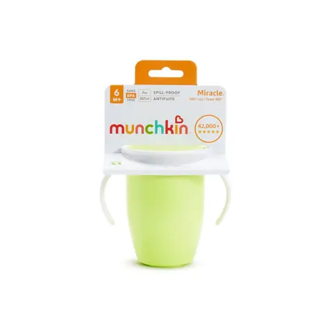 Munchkin - Juniorský netekoucí hrneček 360°s oušky 207 ml-zelený / od 6 měsíců