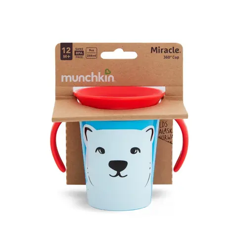Munchkin - Juniorský hrneček WildLove 360° s oušky 177 ml - polární medvěd / od 6 měsíců