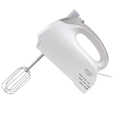 Adler AD 4201 / ruční šlehač / 300W / 5 rychlostí / Turbo / šlehání / hňetení / bílá  