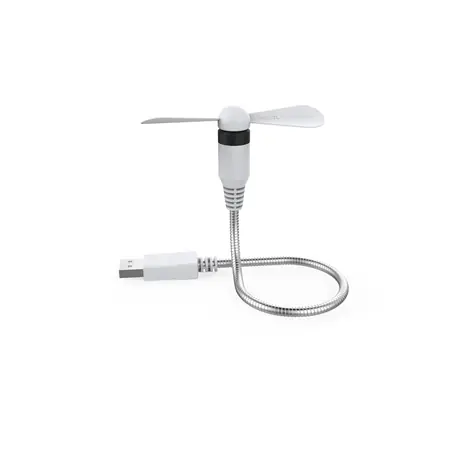 RealPower Mini USB Fan bílá / malý USB ventilátor s flexibilním krkem