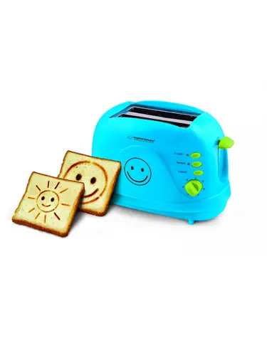 Esperanza EKT003B SMILEY multifunkční topinkovač 3v1 modrá / 750 W / 7 stupňů opékání