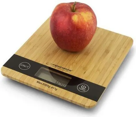 Esperanza EKS005 Bamboo kuchyňská váha / max hmotnost 5 kg / indikátor vybití baterie