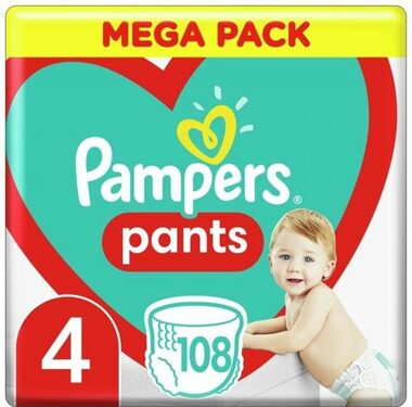 Pampers Pants Maxi Mega box (108 ks) / Plenkové kalhotky / Velikost 4 (9-14 kg)