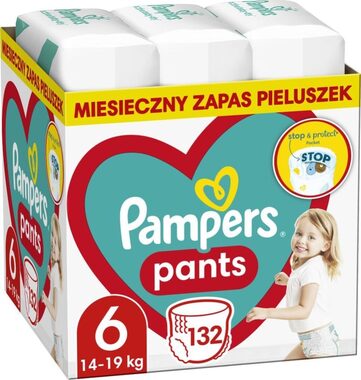 Pampers Pants Monthly Pack (132 ks) / Plenkové kalhotky / Velikost 6 (15+ kg)