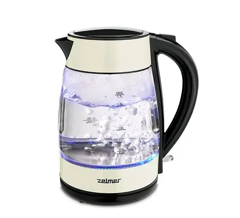 Zelmer ZCK8011I černo-béžová / Rychlovarná konvice / 2200 W / 1.7L / sklo / LED světlo