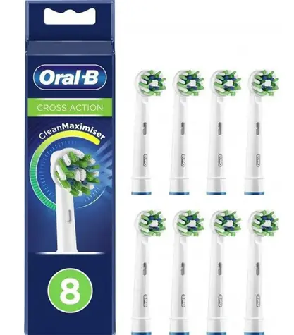 Oral-B EB 50-8 CrossAction bílá (8 ks) / náhradní hlavice rotačního kartáčku / pro kartáček Oral-B Cross Action / doprodej