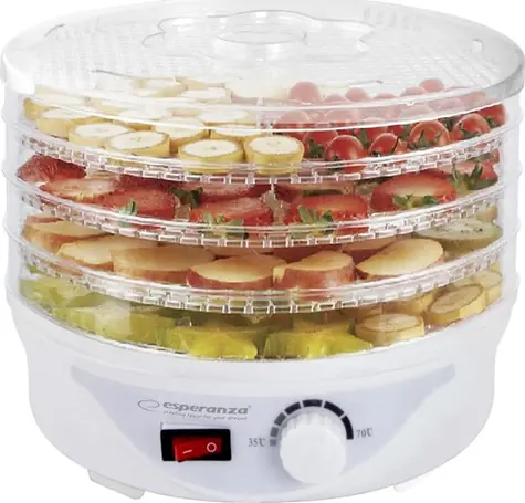 Esperanza EKD003 sušička ovoce bílá / 250 W / 4 plata