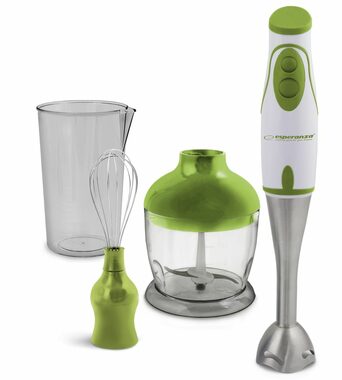 Esperanza EKM003G Pesto bílo-zelená / tyčový mixér / 450W / 2 rychlosti / příslušenství