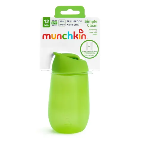 Munchkin - Hrneček s brčkem Simple Clean 296ml - zelená / od 12 měsíců