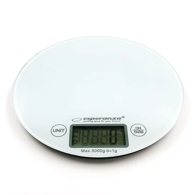 Esperanza EKS003W Mango kuchyňská váha bílá / max hmotnost 5 kg / indikátor vybití baterie
