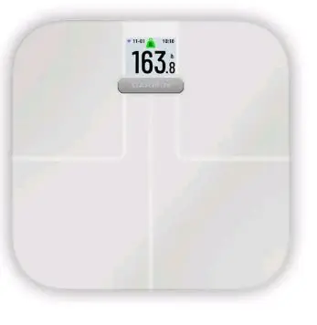 Garmin Index S2 bílá / osobní váha / displej / Bluetooth / Wi-Fi / 4 x AAA baterie 