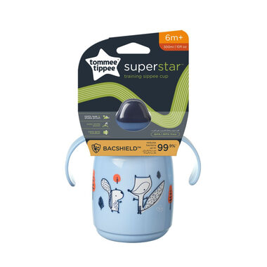 Tommee Tippee Superstar 300ml modrá / Netekoucí hrnek / od 6 měsíců