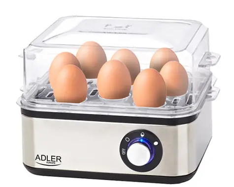 Adler AD 4486 stříbrná / Vařič vajec / 800 W / až 8 vajec