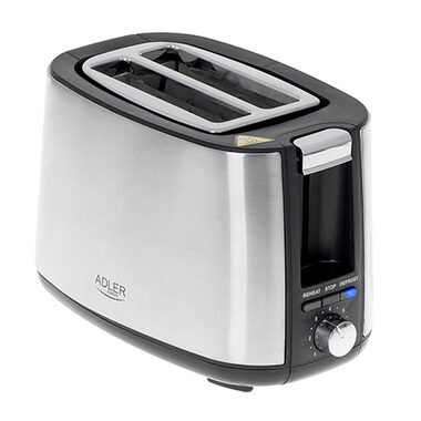 Adler AD 3214 stříbrná / Toaster / 900W / 2 toasty 