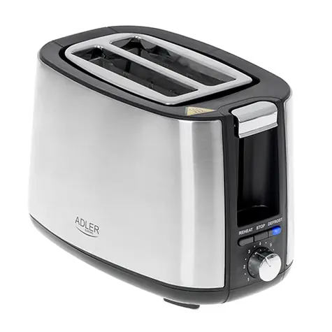 Adler AD 3214 stříbrná / Toaster / 900W / 2 toasty 