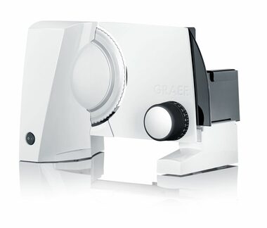 Graef S10001 bílá / elektrický kráječ potravin / 170 W / průměr nože 170 mm / tloušťka řezu 0-20 mm