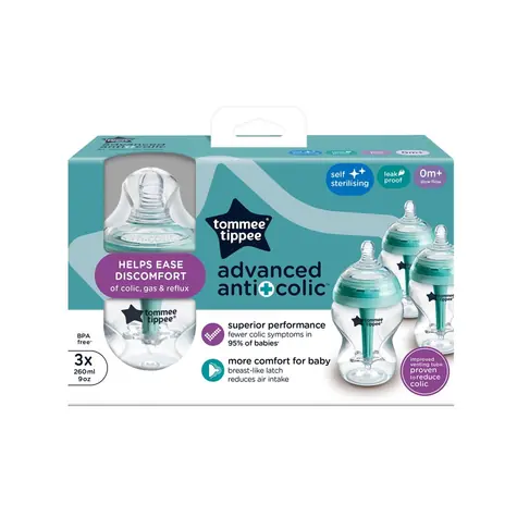 Tommee Tippee Kojenecká láhev C2N ANTI-COLIC 260ml 3ks / od 0 měsíců