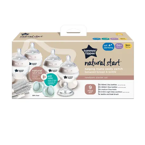 Tommee Tippee Sada kojeneckých lahviček C2N s kartáčem