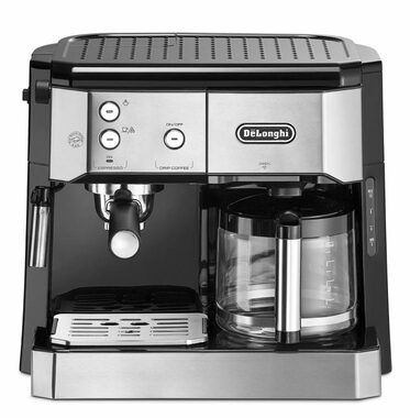 DeLonghi BCO421.S stříbrná / Pákový kávovar + překapávač / 1750W / 1.0 l / 15 bar / pěnič mléka