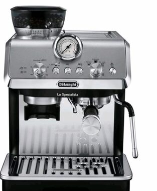 DeLonghi EC 9155.MB La Specialista Arte stříbrná / Pákový kávovar / 1400W / 2.5 l / 15 bar / pěnič mléka / mlýnek / doprodej
