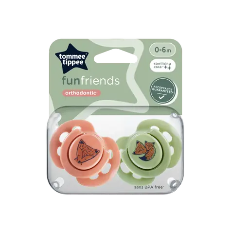 Tommee Tippee Šidítko C2N silikon Fun 2ks | 0 - 6 měsíců