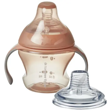 Tommee Tippee Přechodový hrnek se savičkou a pítkem 150ml Pink / od 4 měsíců