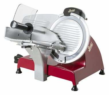 Berkel Red Line RL 250 / kuchyňský kráječ / 190 W / průměr nože 250 mm / 0-14 mm / červená