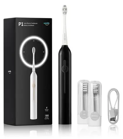 Rozbaleno - USMILE P1 Squid Black Sonický zubní kartáček černá / rozbaleno