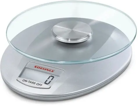 Soehnle Roma stříbrná / Digitální kuchyňská váha / max. 5 kg / funkce TARE / 2x 1.5 V
