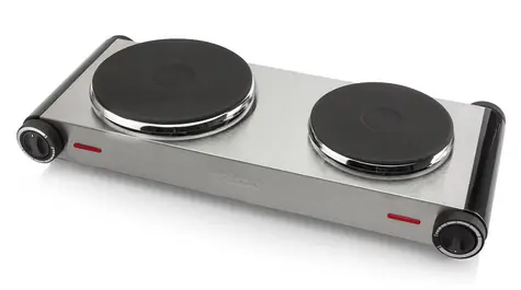 Tristar KP-6248 stříbrná / dvouplotýnkový elektrický vařič  / 1x 1000W / 1x 1500W