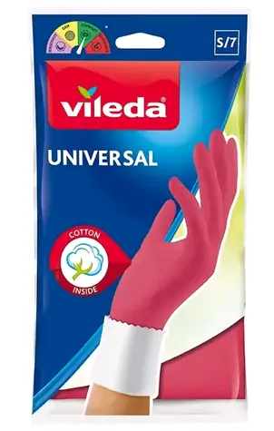 Vileda Universal (Velikost S) / Ochranné rukavice na úklid / protiskluzová úprava / 1 pár