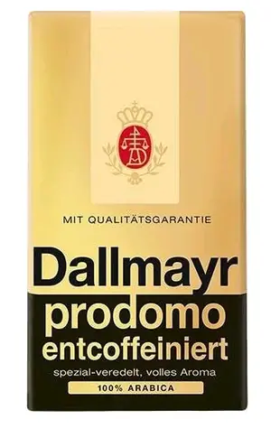 Dallmayr Decaffeinated HVP 500 g / Mletá káva / bez kofeinu / 100% Arabica